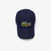 Lacoste Mens Signature Embroidered Strapback Hat Navy Blue
