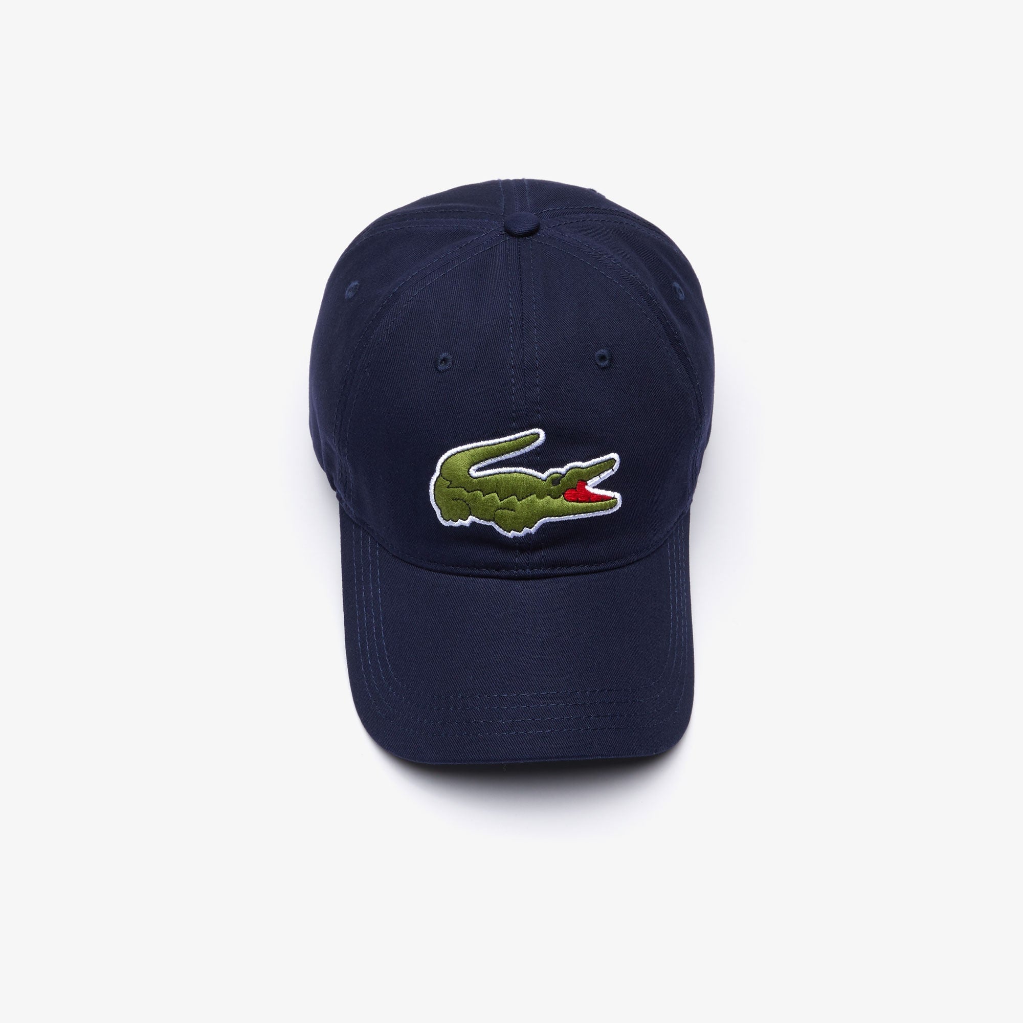 Lacoste Mens Signature Embroidered Strapback Hat Navy Blue