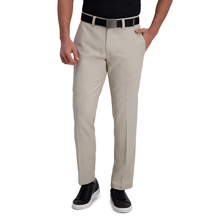 Haggar Mens Straight fit Dress Pants 32 / 29 Beige Solid