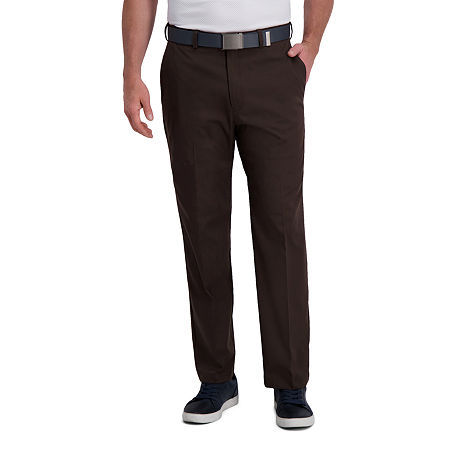 Haggar Mens Classic fit Dress Pants 32 / 30 Brown Solid