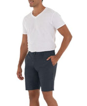 Guy Harvey Mens Hybrid Flat Front Heathered Shorts Navy Size 34