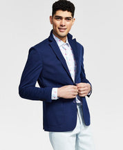 Bar Iii Mens Slim fit Sport Coat Blazer 40 R Navy Blue Solid