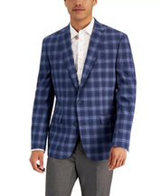 Bar III Men's Slim-Fit Patterned Blazer Grey Blue 38S