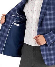 Bar III Men's Slim Fit Blue Pattern Blazer 44L
