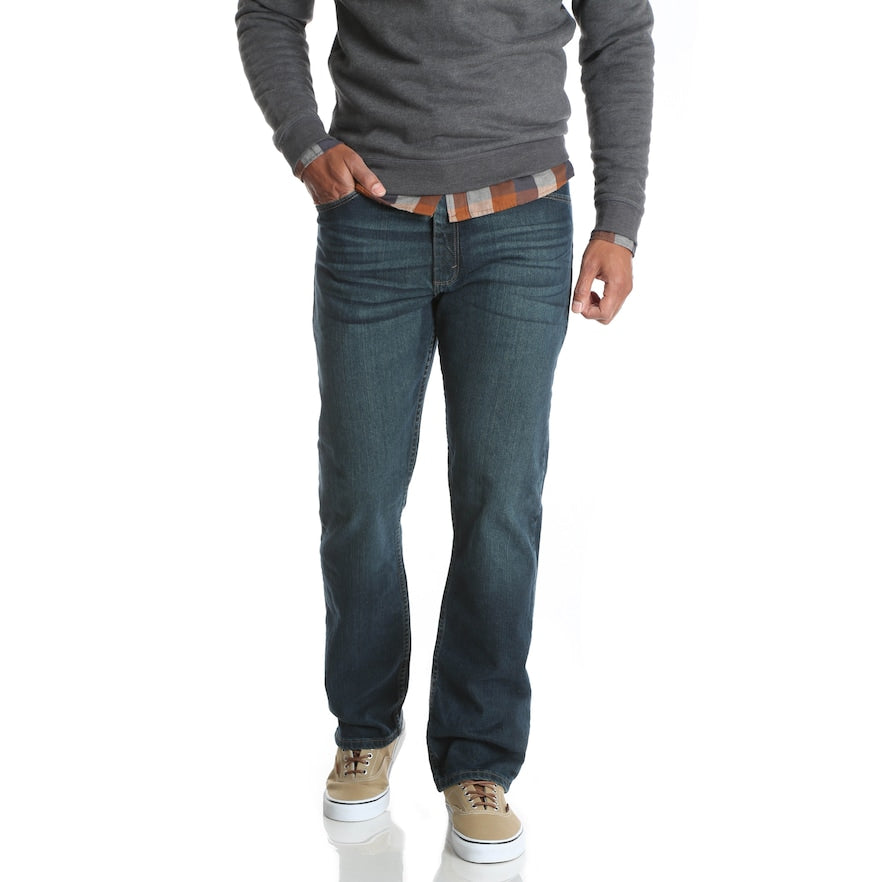 Wrangler Mens Regular Fit Jeans Blackened Indigo Blue 34 x 32
