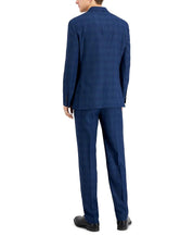 Nautica Mens Modern fit 2 Piece Suit 44 L / 38 Waist Blue Plaid Stretch
