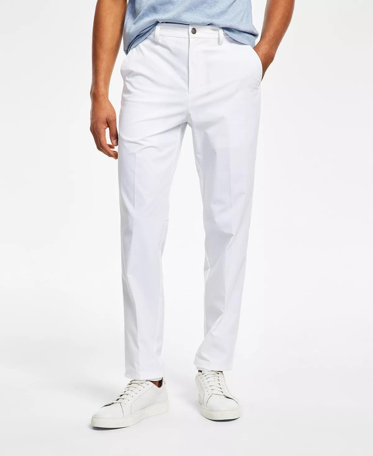 Calvin Klein Mens Slim-Fit White Solid Dress Pants 32 x 29