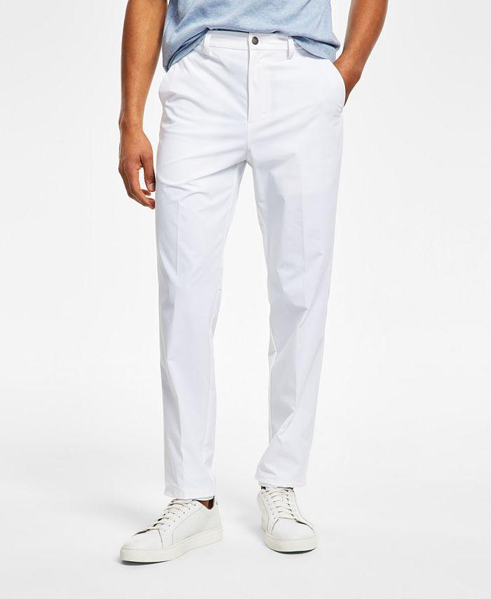 Calvin Klein Mens Slim Fit Tech Solid Performance Dress Pants White 34 x 32