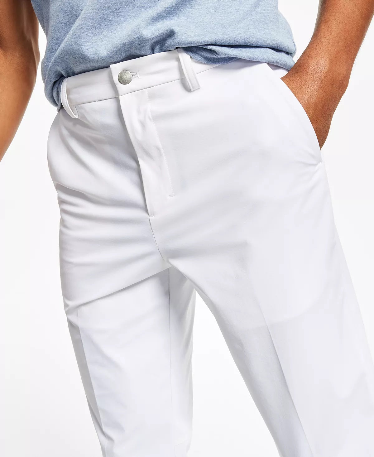 Calvin Klein Mens Slim Fit White Solid Dress Pants 34 x 30