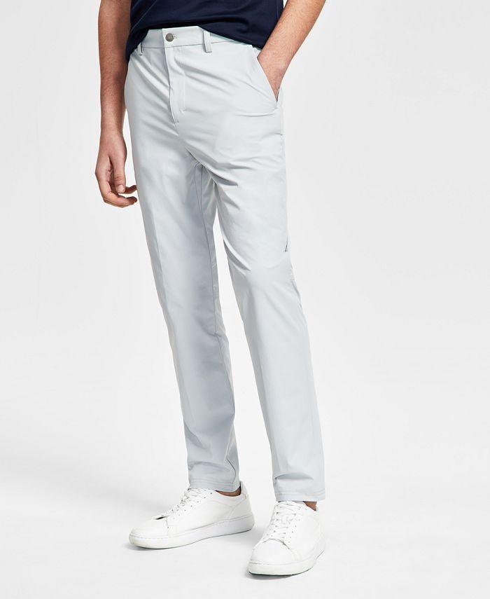 Calvin Klein Mens Slim Fit Tech Dress Pants Light Grey 42 x 30