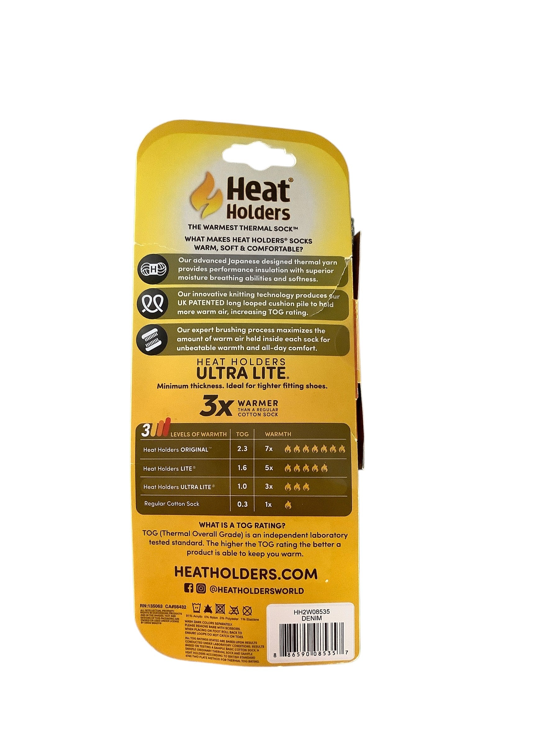 Heat Holders Womens Crew Socks 5-9 Blue Thermal