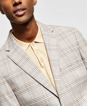 Tommy Hilfiger Men's Blazer 38S Modern-Fit Brown Cream Plaid