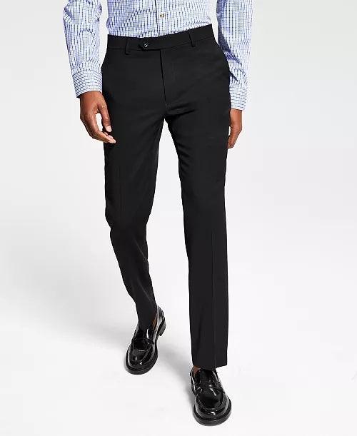 Tommy Hilfiger Mens Modern fit Dress Pants 34 / 34 Black Solid Stretch