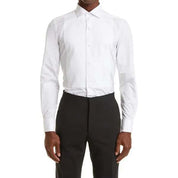 Zegna Mens Regular Fit Tuxedo Shirt Size 40 / 15 .75 White French Cuff Italy