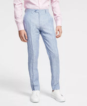 Bar Iii Mens Slim fit Dress Pants 29 / 30 Light Blue Solid Linen