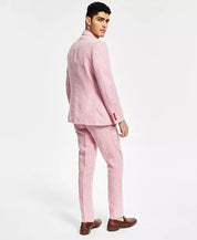 Bar III Mens Slim Fit Pink Linen Suit Jacket 44S