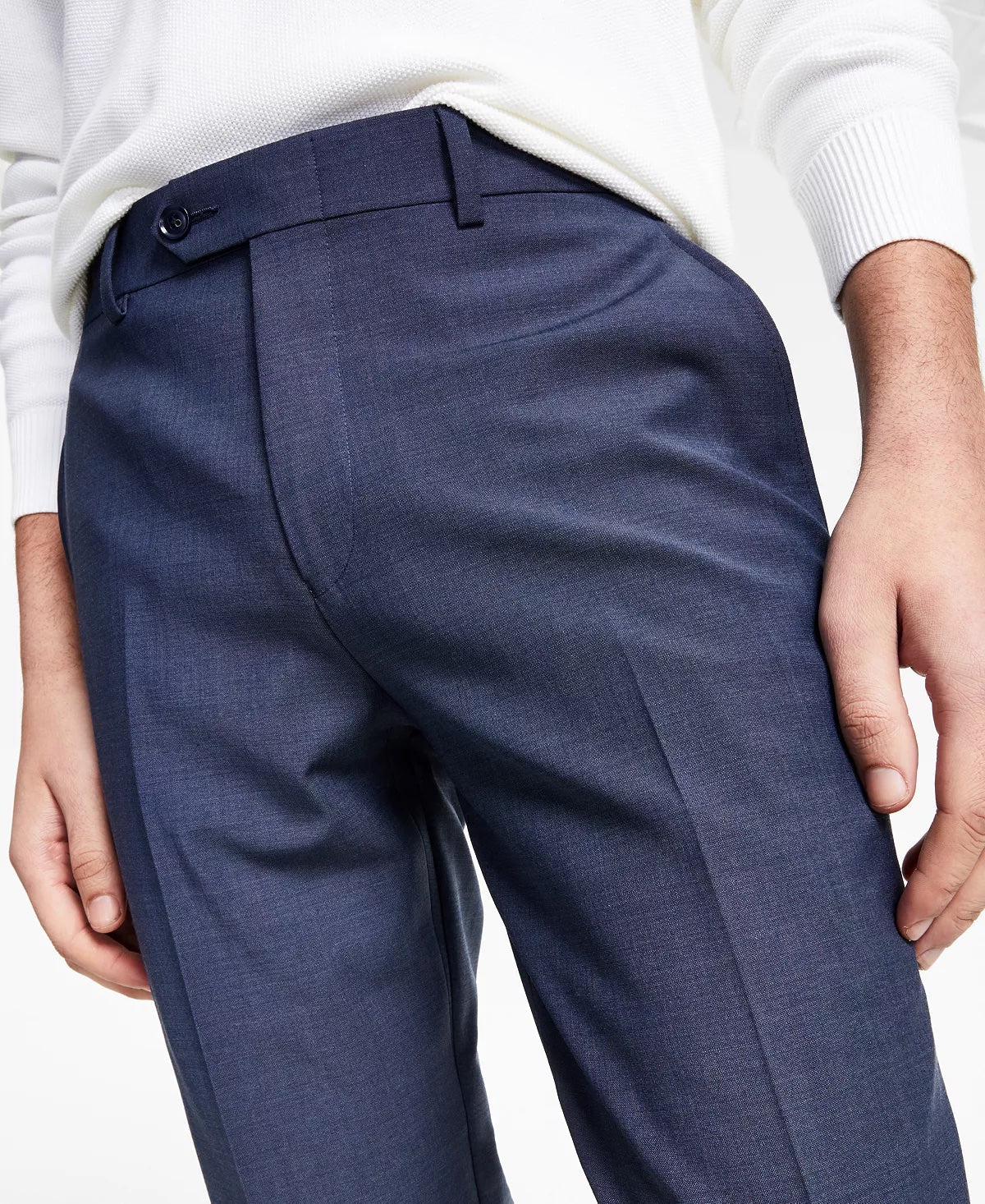 Bar Iii Mens Slim fit Dress Pants 38 / 30 Navy Blue Solid Stretch