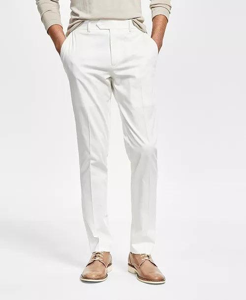 Bar Iii Men Slim fit Dress Pants 38 / 32 Beige Solid Stretch