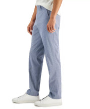 Alfani Mens Slim Fit Seersucker Dress Pants Blue White 32 x 30