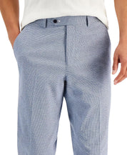Alfani Mens Slim Fit Seersucker Dress Pants Blue White 32 x 30