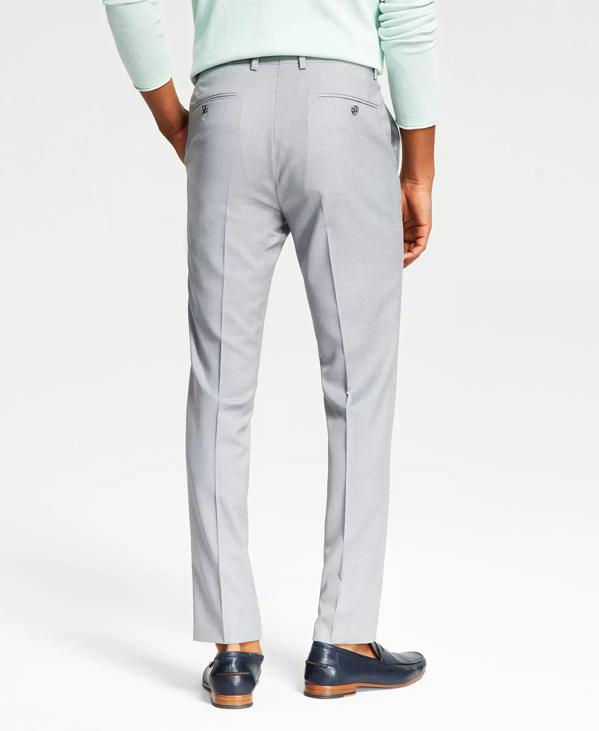 Bar Iii Mens Slim fit Dress Pants 30 / 32 Light Grey Solid