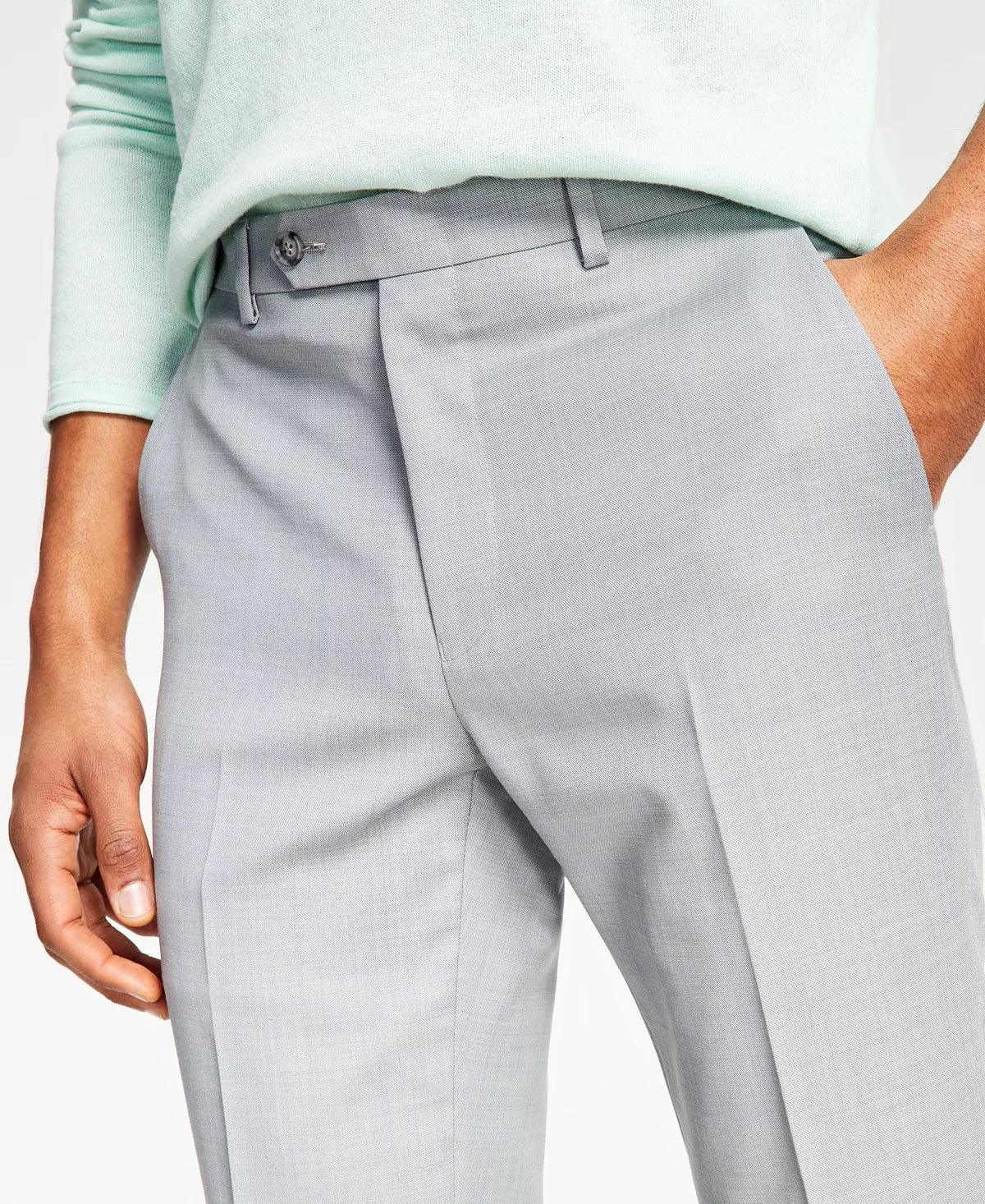 Bar III Mens Skinny fit Dress Pants 34 / 30 Light Grey