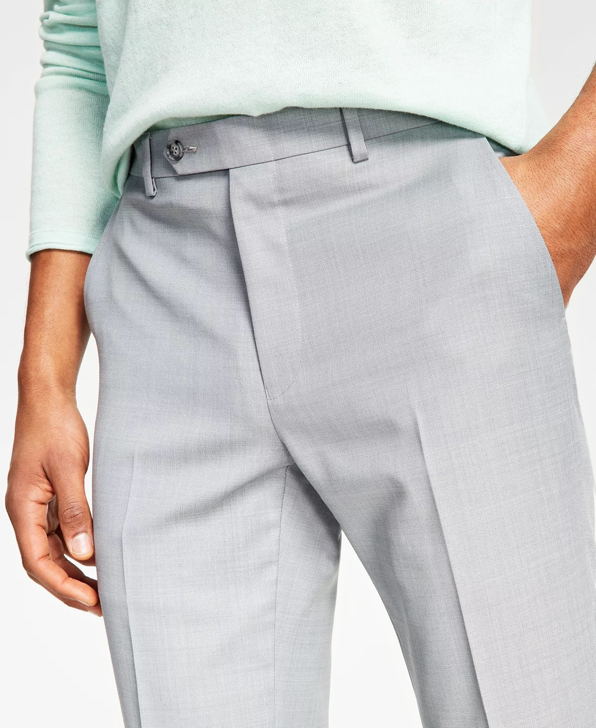 Bar Iii Mens Slim fit Dress Pants 30 / 32 Light Grey Solid