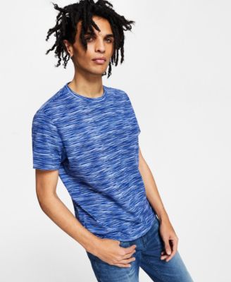 International Concepts Mens Slub Crewneck T-shirt Dark Blue Medium