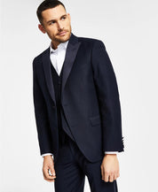 Alfani Men's Slim Fit Diamond Grid Tuxedo Jacket Navy Blue 44S