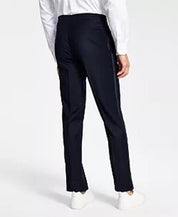 Alfani Men's Slim Fit Tuxedo Pants Navy Blue Diamond Grid Pattern 33 x 32