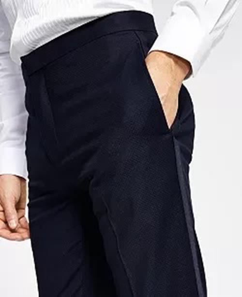 Alfani Mens Slim-Fit Diamond Grid Tuxedo Pants Navy 33 x 30