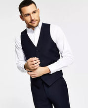 Alfani Mens Slim Fit Navy Diamond Grid Tuxedo Vest XL