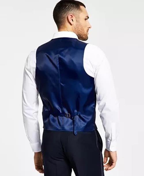 Alfani Mens  fit Button-Up Vest XL Blue