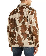 GUESS Men's Camo Printed Jacket Coat Medium Brown