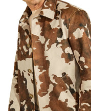GUESS Men's Camo Printed Jacket Coat Medium Brown