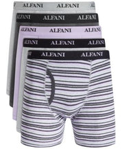 Alfani Men's 5-Pk. Stripe & Solid Boxer Briefs - Grey/ Mauve Gray Small