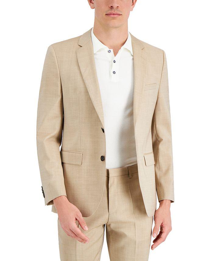 Hugo Boss Men's Modern-Fit Solid Suit Jacket 40R Light Tan