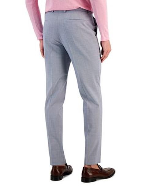 Hugo Boss Men's Modern-Fit Houndstooth Suit Dress Pants 34 x 32 Blue White