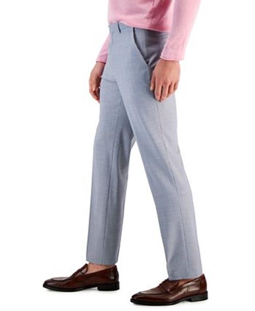 Hugo Boss Men's Modern-Fit Houndstooth Suit Dress Pants 36 x 32 Blue White