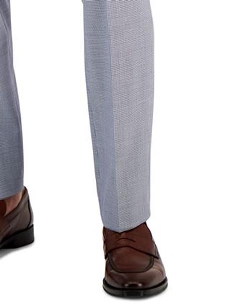 Hugo Boss Men's Modern-Fit Houndstooth Suit Dress Pants 36 x 32 Blue White