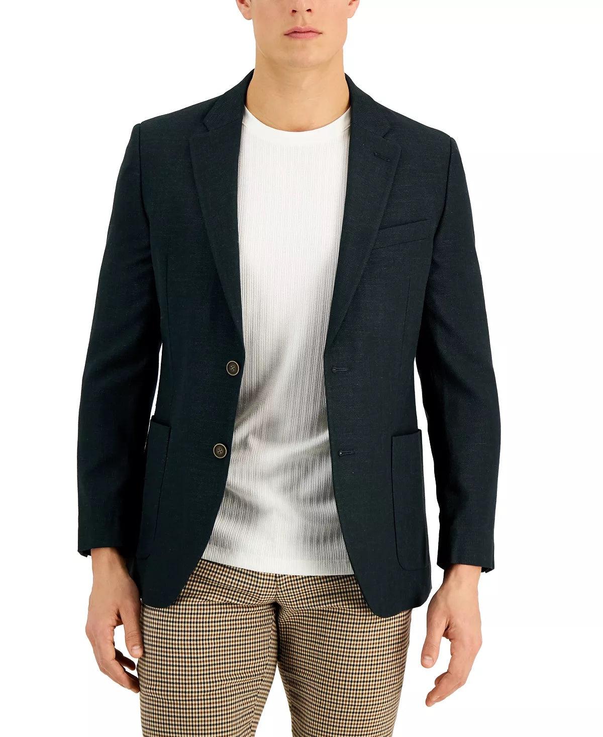 Nautica Mens Modern fit Sport Coat Blazer 36 S Dark Green Solid Stretch