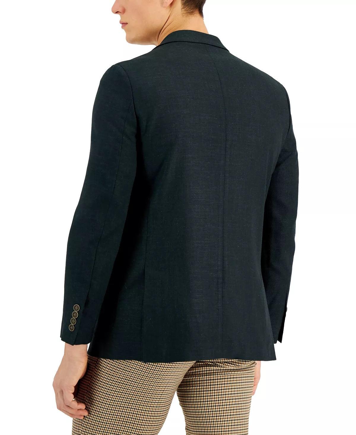Nautica Mens Modern fit Sport Coat Blazer 36 S Dark Green Solid Stretch