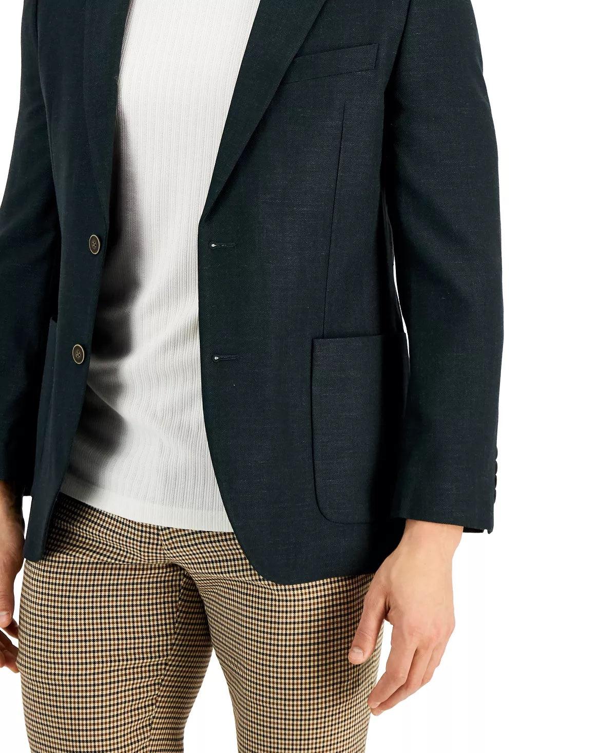 Nautica Mens Modern fit Sport Coat Blazer 36 S Dark Green Solid Stretch