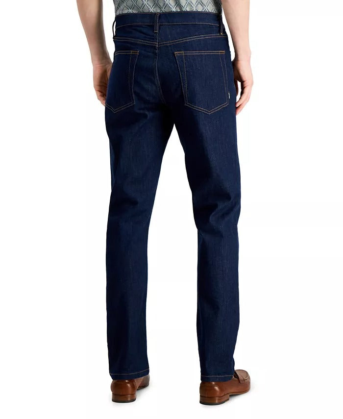 Alfani Mens Straight fit Denim Jeans 33 / 30 Blue Solid