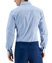 Men's Club Room Daisy Floral Slim Fit Dress Shirt Small 14 14.5 Blue White