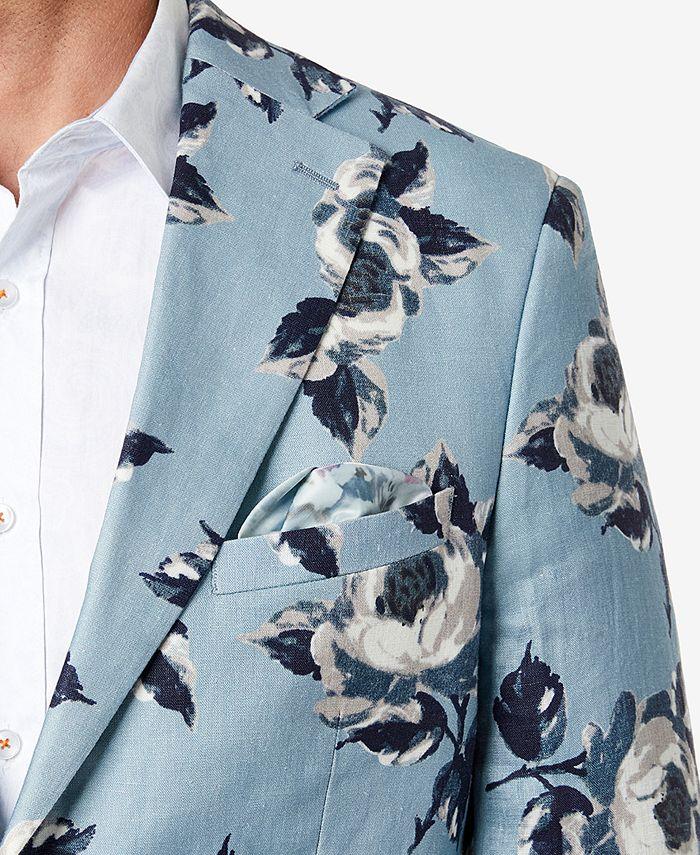 Tallia Men's Slim Fit Floral Blazer Blue 44L