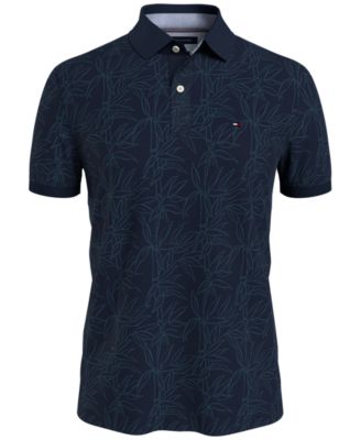 Tommy Hilfiger Men's Tonal Bamboo Polo Navy Small