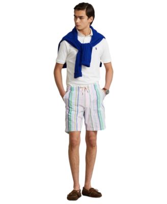 Polo Ralph Lauren Men's Vintage Seersucker Shorts Pink Blue Small