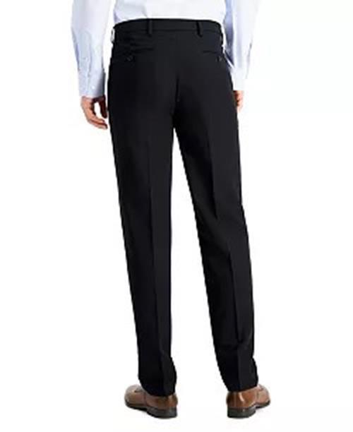 Nautica Mens Modern fit Dress Pants 34 / 32 Black Solid Stretch