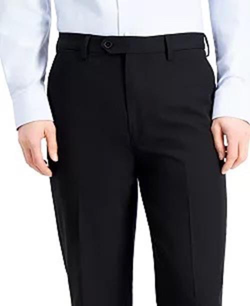 Nautica Mens Modern fit Dress Pants 36 / 32 Black Solid Stretch